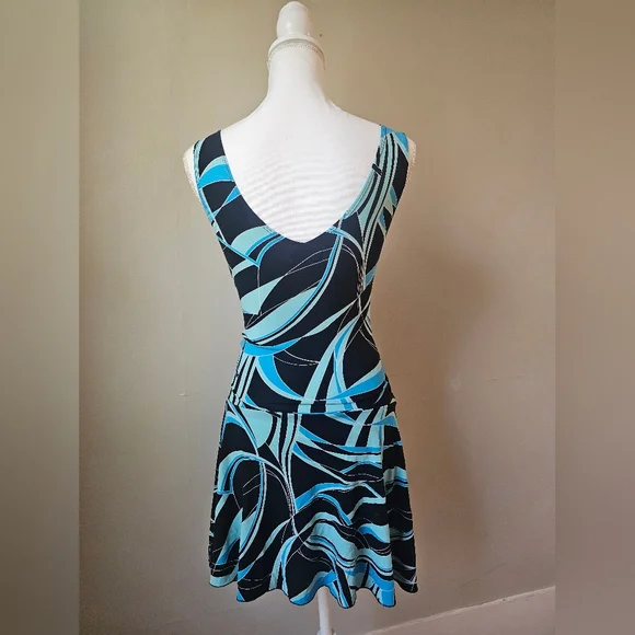 Speechless Black and Blue Patterned Dress - Picture 3 of 7